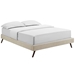 Loryn Full Fabric Bed Frame with Round Splayed Legs - Beige - MOD8034