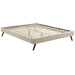 Loryn Queen Fabric Bed Frame with Round Splayed Legs - Beige - MOD8040