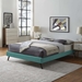 Loryn Queen Fabric Bed Frame with Round Splayed Legs - Teal - MOD8042