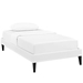 Tessie Twin Vinyl Bed Frame with Squared Tapered Legs - White - MOD8049