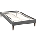 Tessie Twin Fabric Bed Frame with Squared Tapered Legs - Gray - MOD8052