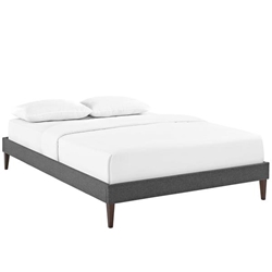 Tessie Full Fabric Bed Frame with Squared Tapered Legs - Gray 