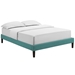 Tessie Queen Fabric Bed Frame with Squared Tapered Legs - Teal - MOD8063