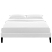 Tessie King Vinyl Bed Frame with Squared Tapered Legs - White - MOD8065