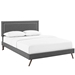 Virginia Queen Fabric Platform Bed with Round Splayed Legs - Gray - MOD8090