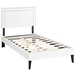 Virginia Twin Vinyl Platform Bed with Squared Tapered Legs - White - MOD8094