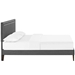 Virginia Queen Fabric Platform Bed with Squared Tapered Legs - Gray - MOD8099