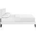 Ruthie Queen Vinyl Platform Bed with Squared Tapered Legs - White - MOD8113