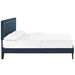 Ruthie King Fabric Platform Bed with Squared Tapered Legs - Azure - MOD8115