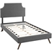Corene Twin Fabric Platform Bed with Round Splayed Legs - Gray - MOD8120