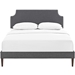 Corene Full Fabric Platform Bed with Squared Tapered Legs - Gray - MOD8143