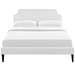 Corene Queen Vinyl Platform Bed with Squared Tapered Legs - White - MOD8145