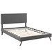 Macie Queen Fabric Platform Bed with Round Splayed Legs - Gray - MOD8153
