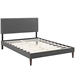 Macie Queen Fabric Platform Bed with Squared Tapered Legs - Gray - MOD8169