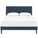 Tarah King Fabric Platform Bed with Squared Tapered Legs - Azure - MOD8181
