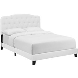 Amelia Full Faux Leather Bed - White 