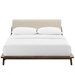 Luella Queen Upholstered Fabric Platform Bed - Walnut Beige - MOD8271
