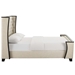 Galia Queen Upholstered Linen Fabric Platform Bed - Beige - MOD8283