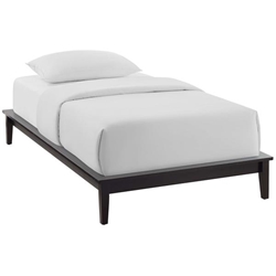 Lodge Twin Wood Platform Bed Frame - Cappuccino 