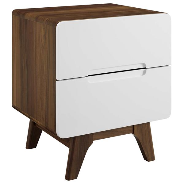Origin Wood Night Stand or End Table - Walnut White 