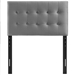 Emily Twin Biscuit Tufted Performance Velvet Headboard - Gray - MOD8357