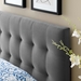 Lily Biscuit Tufted Twin Performance Velvet Headboard - Gray - MOD8377