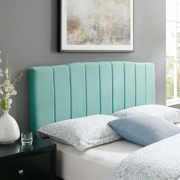Modway Camilla Channel Tufted, Mint Green Upholstered Headboard