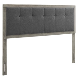 Draper Tufted Queen Fabric and Wood Headboard - Gray Charcoal 