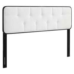 Collins Tufted Full Fabric and Wood Headboard - Black White 
