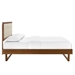 Willow Queen Wood Platform Bed With Angular Frame - Walnut Beige - MOD8839
