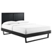 Alana Full Wood Platform Bed With Angular Frame - Black - MOD8861