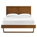 Alana Full Wood Platform Bed With Angular Frame - Walnut - MOD8863