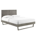 Alana King Wood Platform Bed With Angular Frame - Gray - MOD8865