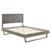 Alana King Wood Platform Bed With Angular Frame - Gray - MOD8865