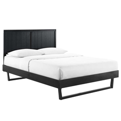 Alana Twin Wood Platform Bed With Angular Frame - Black 