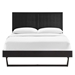 Alana Twin Wood Platform Bed With Angular Frame - Black - MOD8867