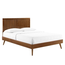 Alana Full Wood Platform Bed With Splayed Legs - Walnut 