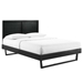 Marlee Full Wood Platform Bed With Angular Frame - Black - MOD8879