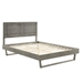 Marlee King Wood Platform Bed With Angular Frame - Gray - MOD8883