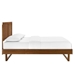 Marlee King Wood Platform Bed With Angular Frame - Walnut - MOD8884