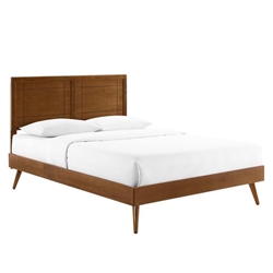 Marlee Full Wood Platform Bed With Splayed Legs - Walnut 