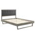 Willow Full Wood Platform Bed With Angular Frame - Gray Charcoal - MOD8900