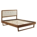 Willow Full Wood Platform Bed With Angular Frame - Walnut Beige - MOD8901