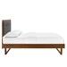 Willow King Wood Platform Bed With Angular Frame - Walnut Charcoal - MOD8908