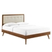 Willow Full Wood Platform Bed With Splayed Legs - Walnut Beige - MOD8919