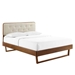Bridgette Full Wood Platform Bed With Angular Frame - Walnut Beige - MOD8937