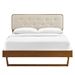 Bridgette Full Wood Platform Bed With Angular Frame - Walnut Beige - MOD8937