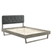 Bridgette King Wood Platform Bed With Angular Frame - Gray Charcoal - MOD8942