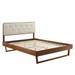 Bridgette King Wood Platform Bed With Angular Frame - Walnut Beige - MOD8943