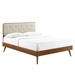 Bridgette Full Wood Platform Bed With Splayed Legs - Walnut Beige - MOD8955